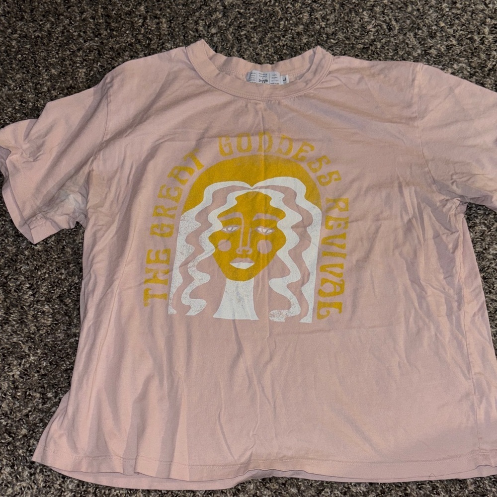 Anthropologie Blush Pink Organic Cotton Tee